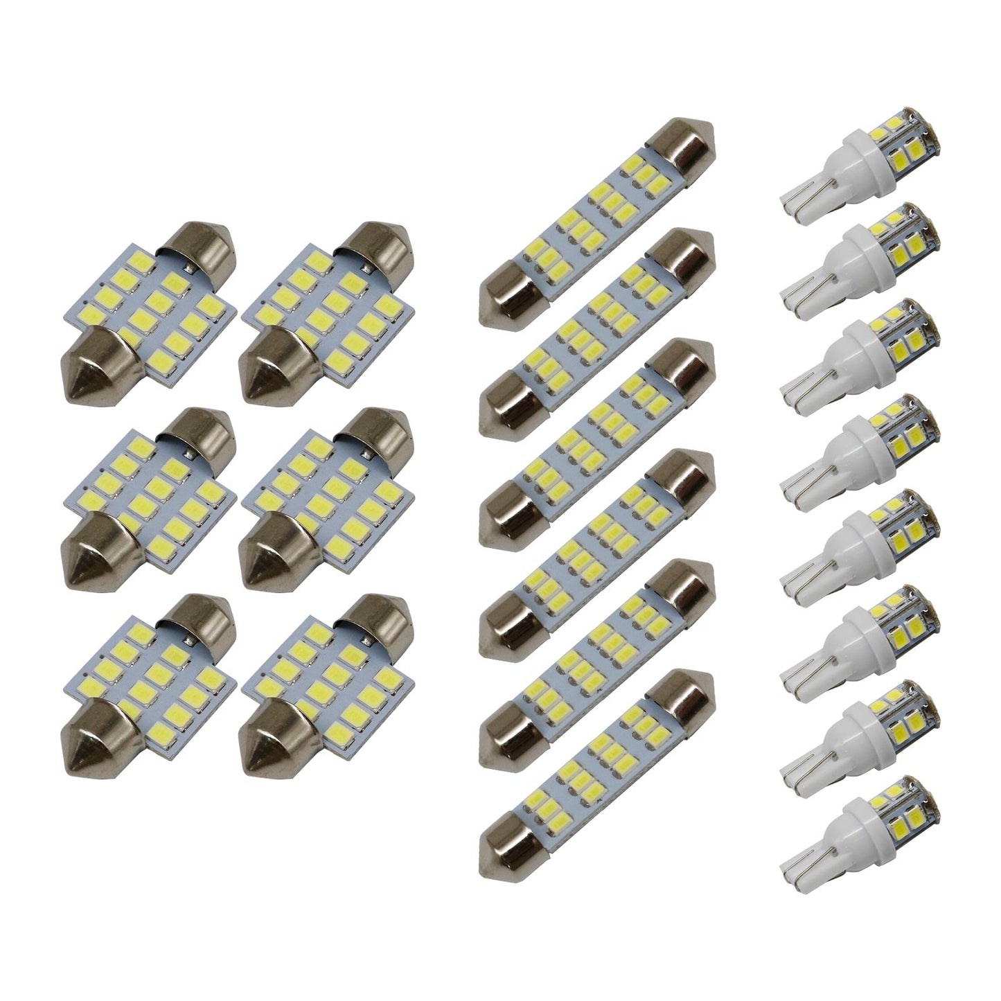 20x Combo LED car Interior Dome Map Door License Plate Lights White