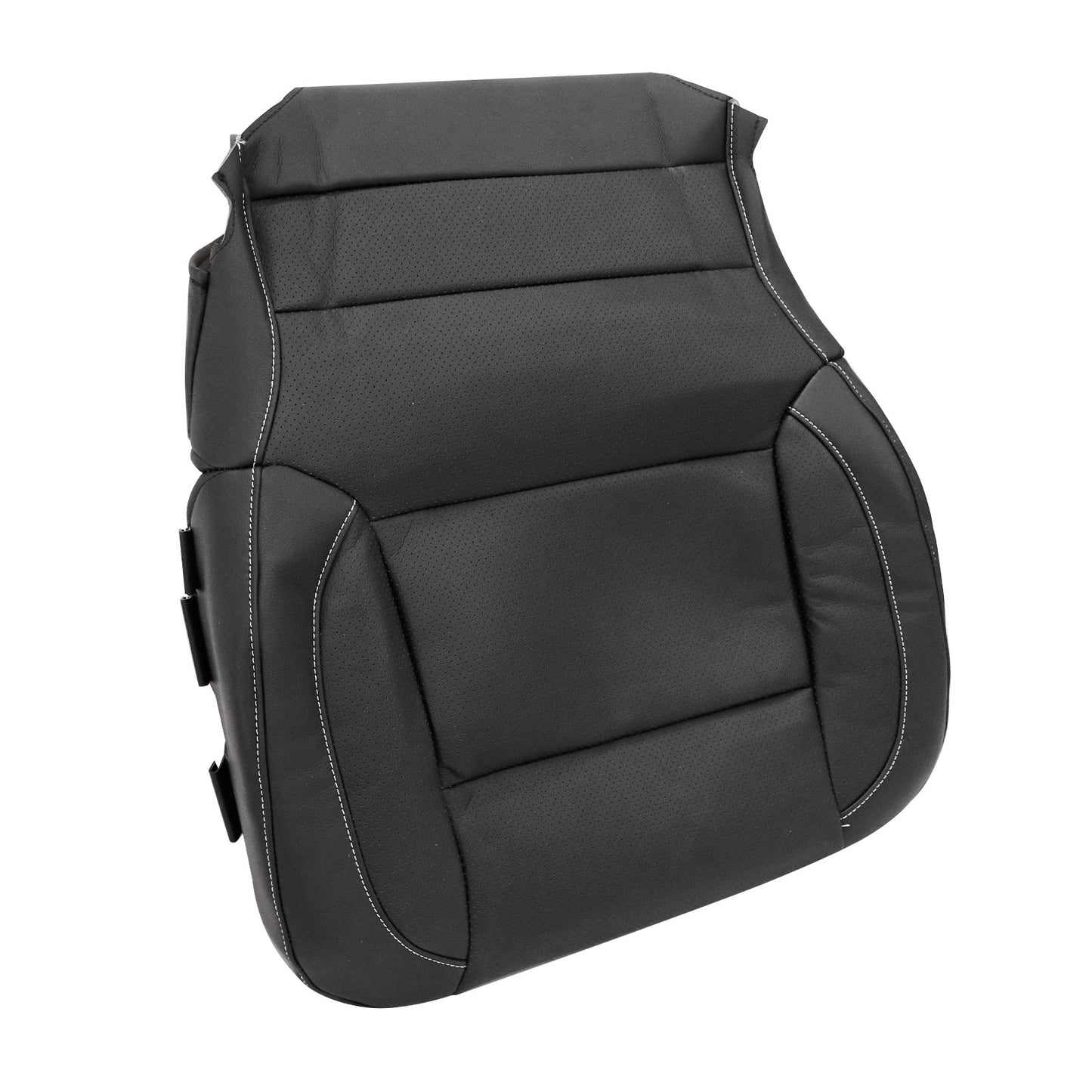 Driver Side Bottom Leather Seat Cover Black Perforated For 2014-2019 GMC sierra