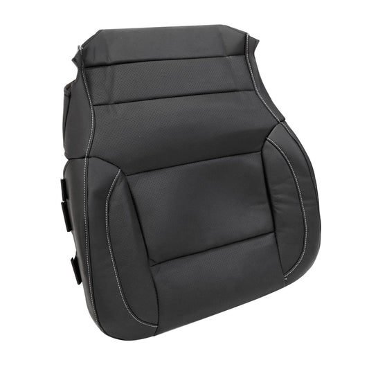Driver Side Bottom Leather Seat Cover Black Perforated For 2014-2019 GMC sierra