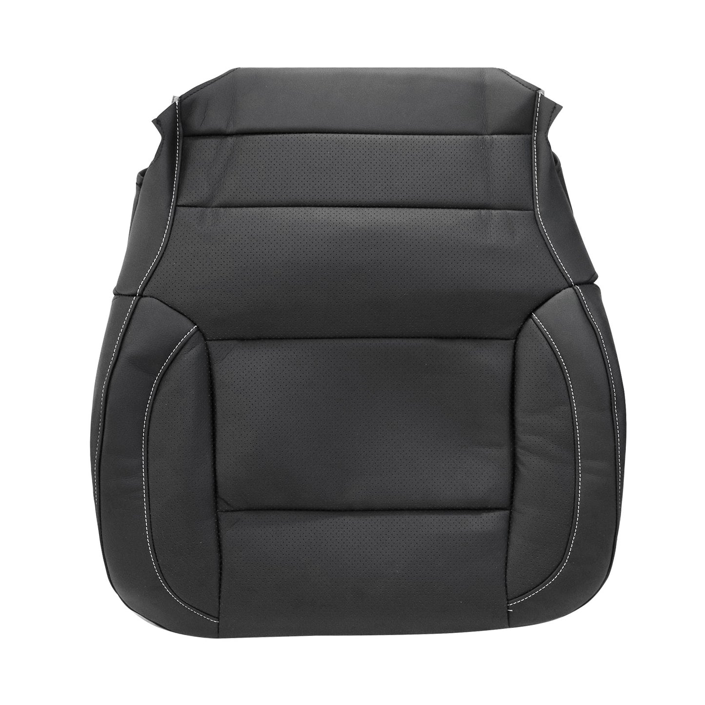 Driver Side Bottom Leather Seat Cover Black Perforated For 2014-2019 GMC sierra