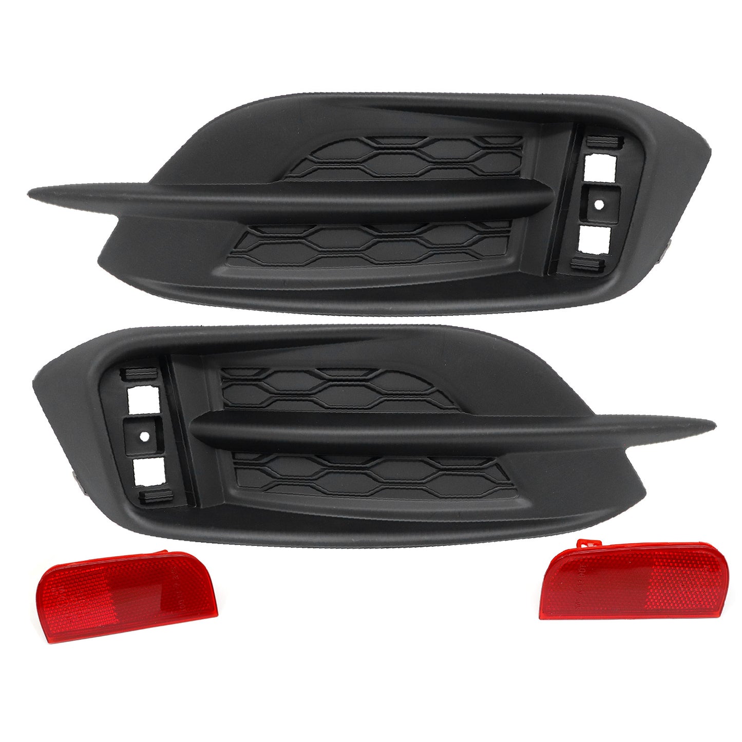 Fits Honda Civic Sedan 16-18 1 Set Rear Bumper Reflector w/Molding Cover Trim