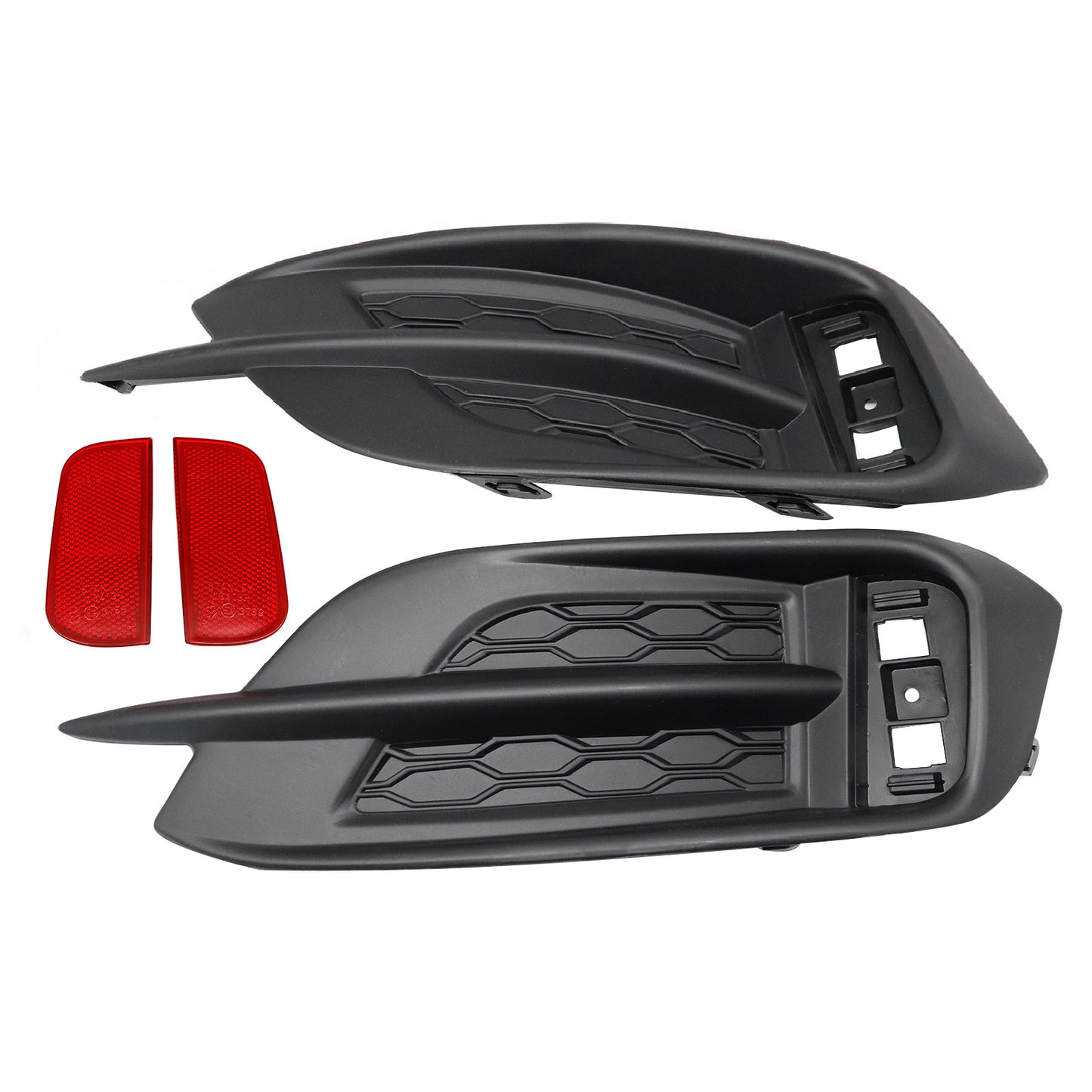 Fits Honda Civic Sedan 16-18 1 Set Rear Bumper Reflector w/Molding Cover Trim