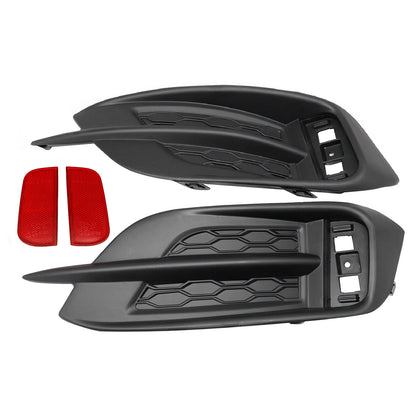 Fits Honda Civic Sedan 16-18 1 Set Rear Bumper Reflector w/Molding Cover Trim