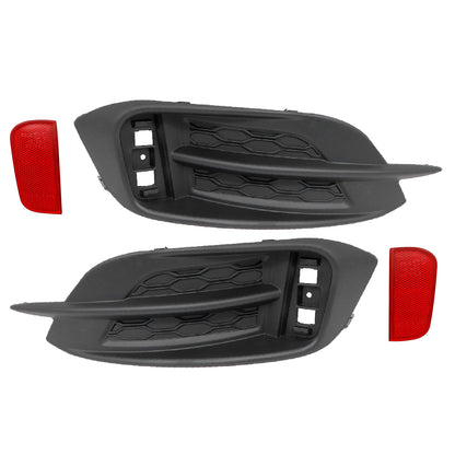 Fits Honda Civic Sedan 16-18 1 Set Rear Bumper Reflector w/Molding Cover Trim
