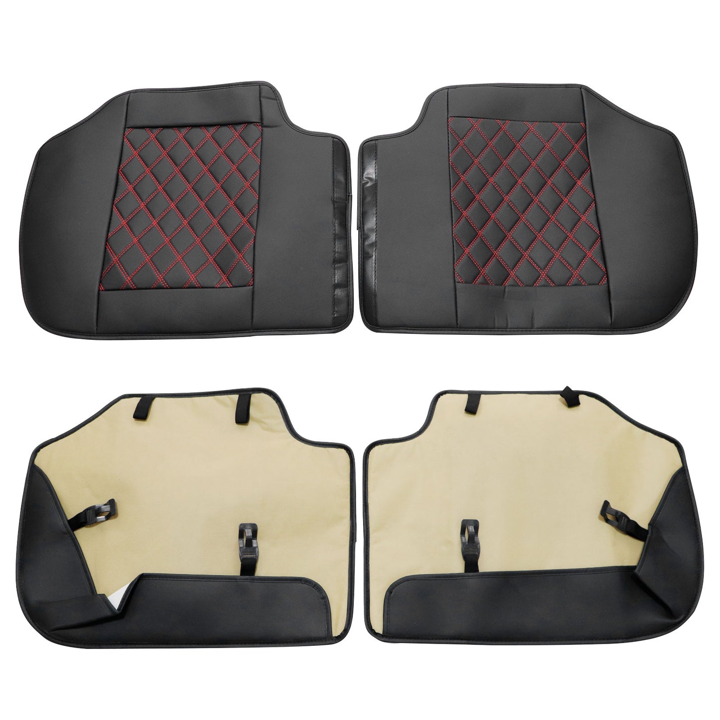 PU Leather Seat Covers Full Set Front & Rear Cushion For Mitsubishi Outlander