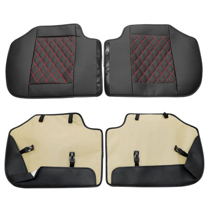 PU Leather Seat Covers Full Set Front & Rear Cushion For Mitsubishi Outlander
