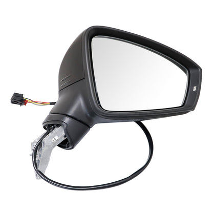 For VW Tiguan 18-23 Passenger Right Side Heated Black Painted Turn Light Mirror