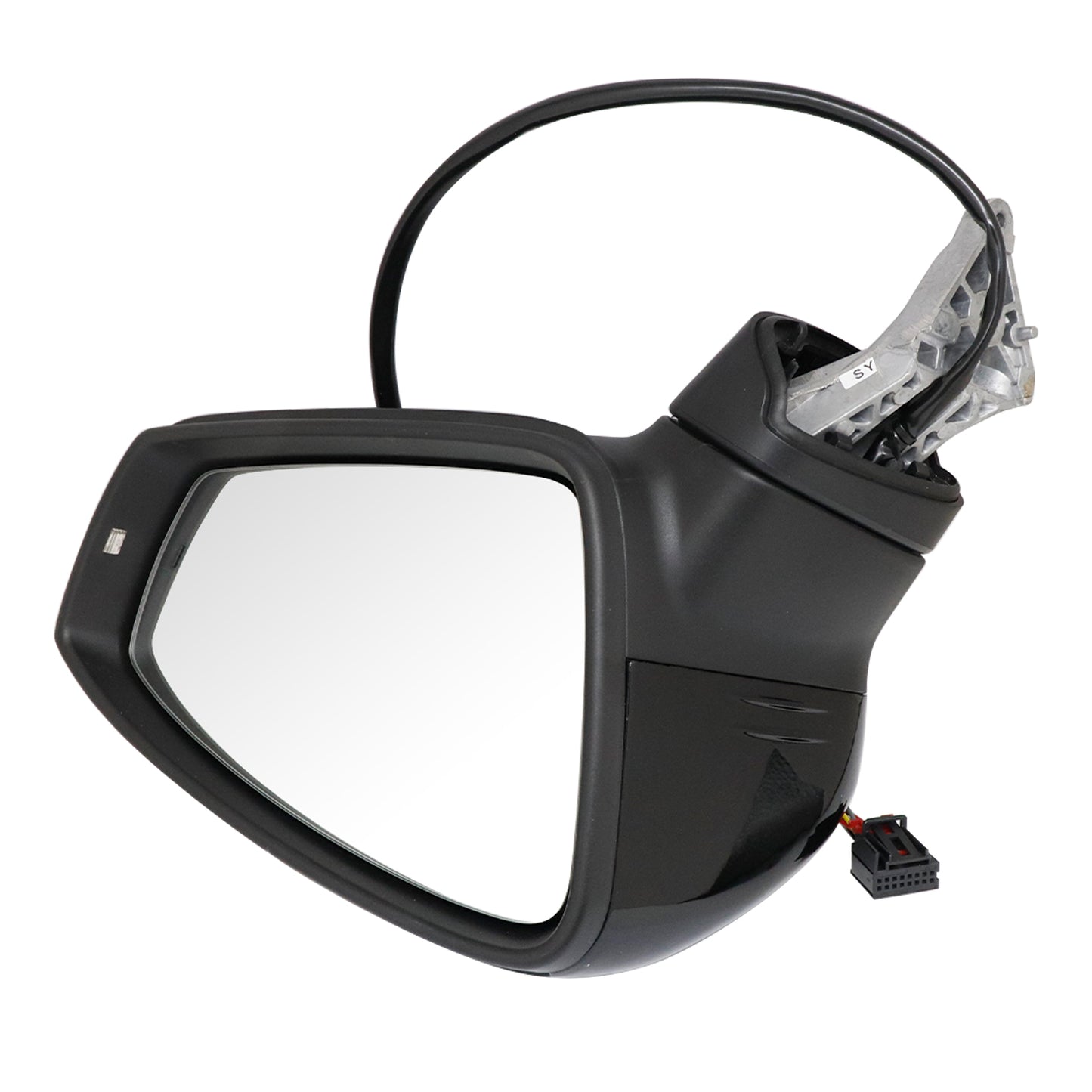 For VW Tiguan 18-23 Passenger Right Side Heated Black Painted Turn Light Mirror