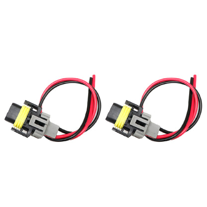 Two Harness Head Light Low Beam Socket Connector Plug Wire Pigtail Female S H11