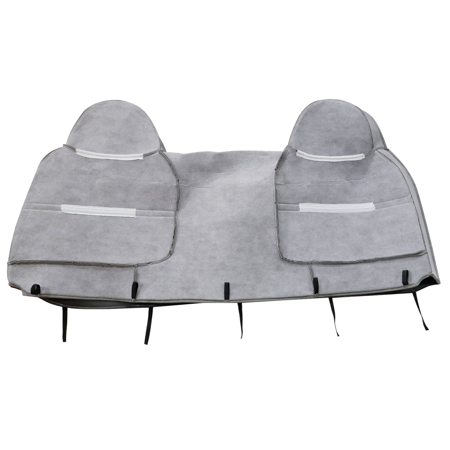 For 1999 2000 2001 Ford F250 F350 Super Duty Bench Top Gray Leather Seat Cover