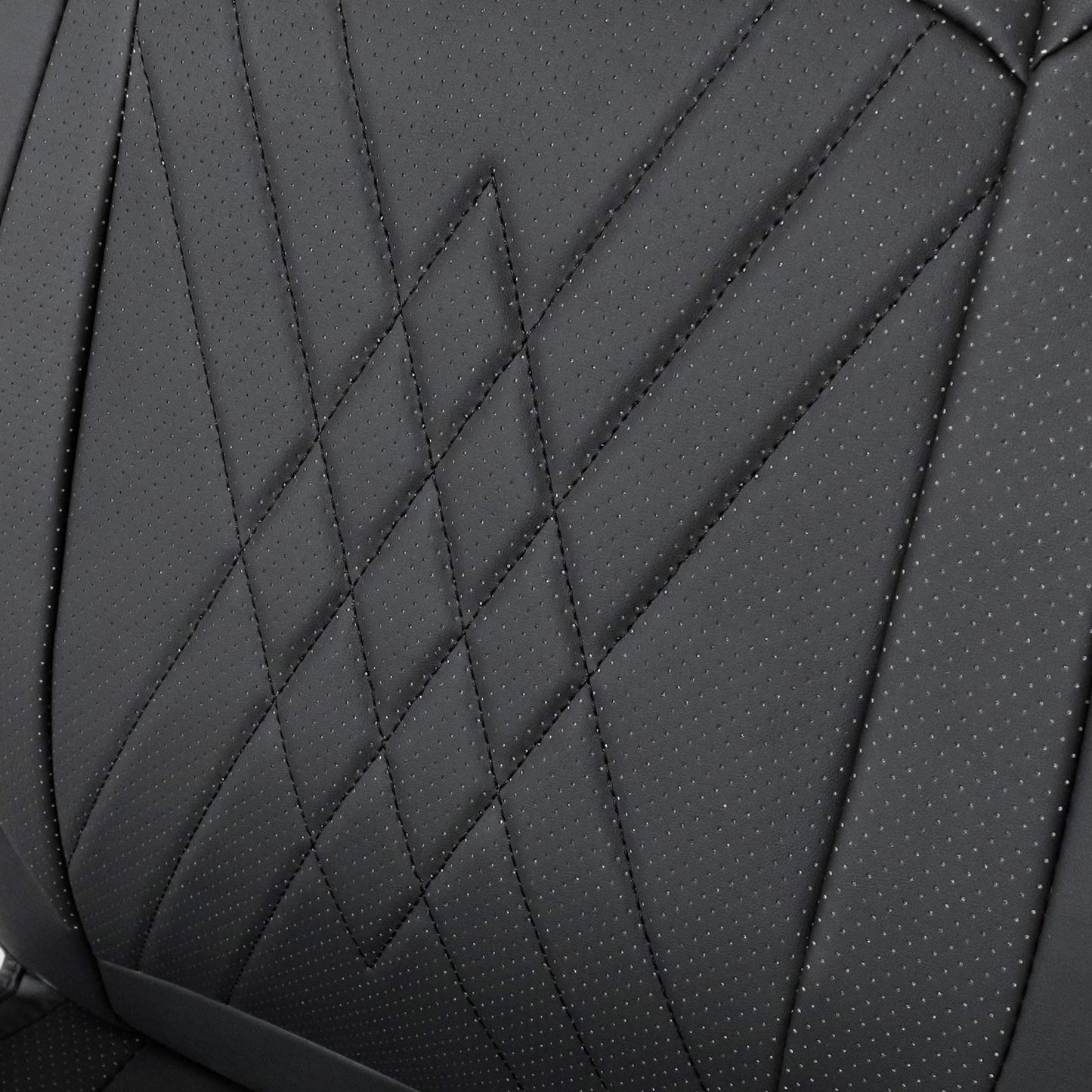 For Hyundai Faux Leather Car Breathable 5-Seat Covers Front Rear Cushion Black