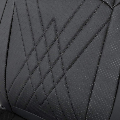 For Hyundai Faux Leather Car Breathable 5-Seat Covers Front Rear Cushion Black