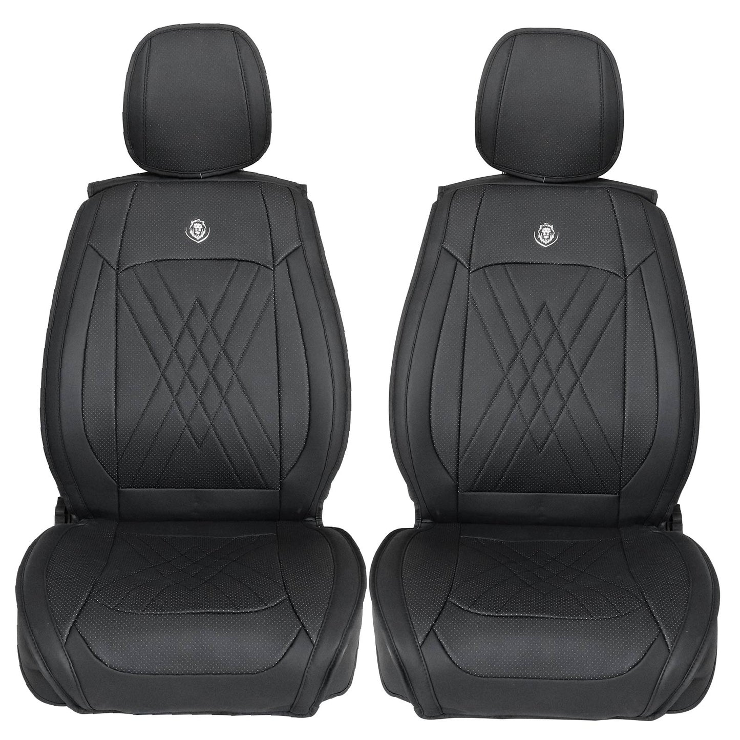 For Hyundai Faux Leather Car Breathable 5-Seat Covers Front Rear Cushion Black