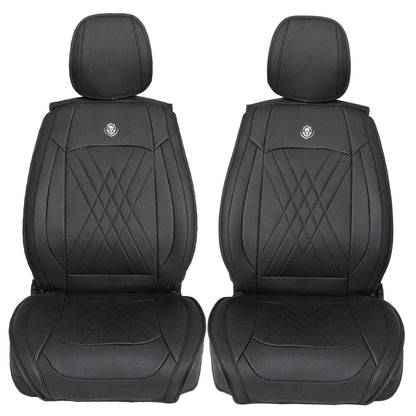 For Hyundai Faux Leather Car Breathable 5-Seat Covers Front Rear Cushion Black