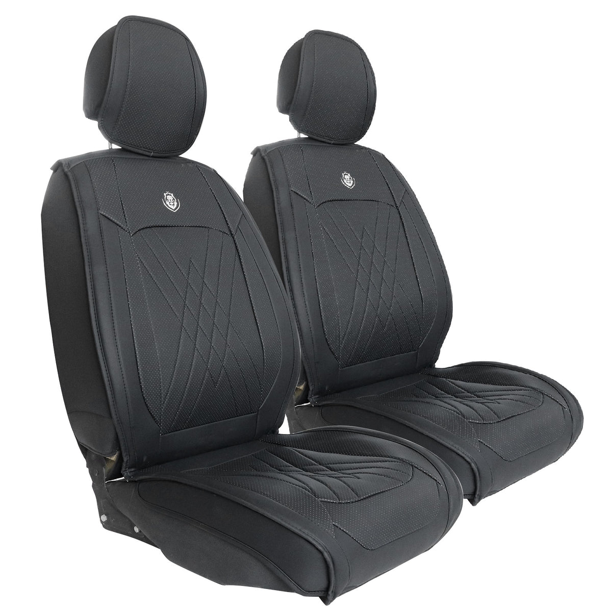 For Hyundai Faux Leather Car Breathable 5-Seat Covers Front Rear Cushion Black