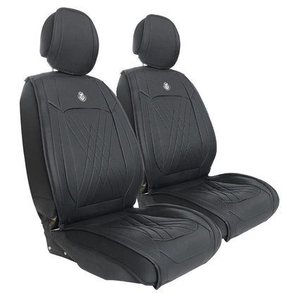 For Hyundai Faux Leather Car Breathable 5-Seat Covers Front Rear Cushion Black