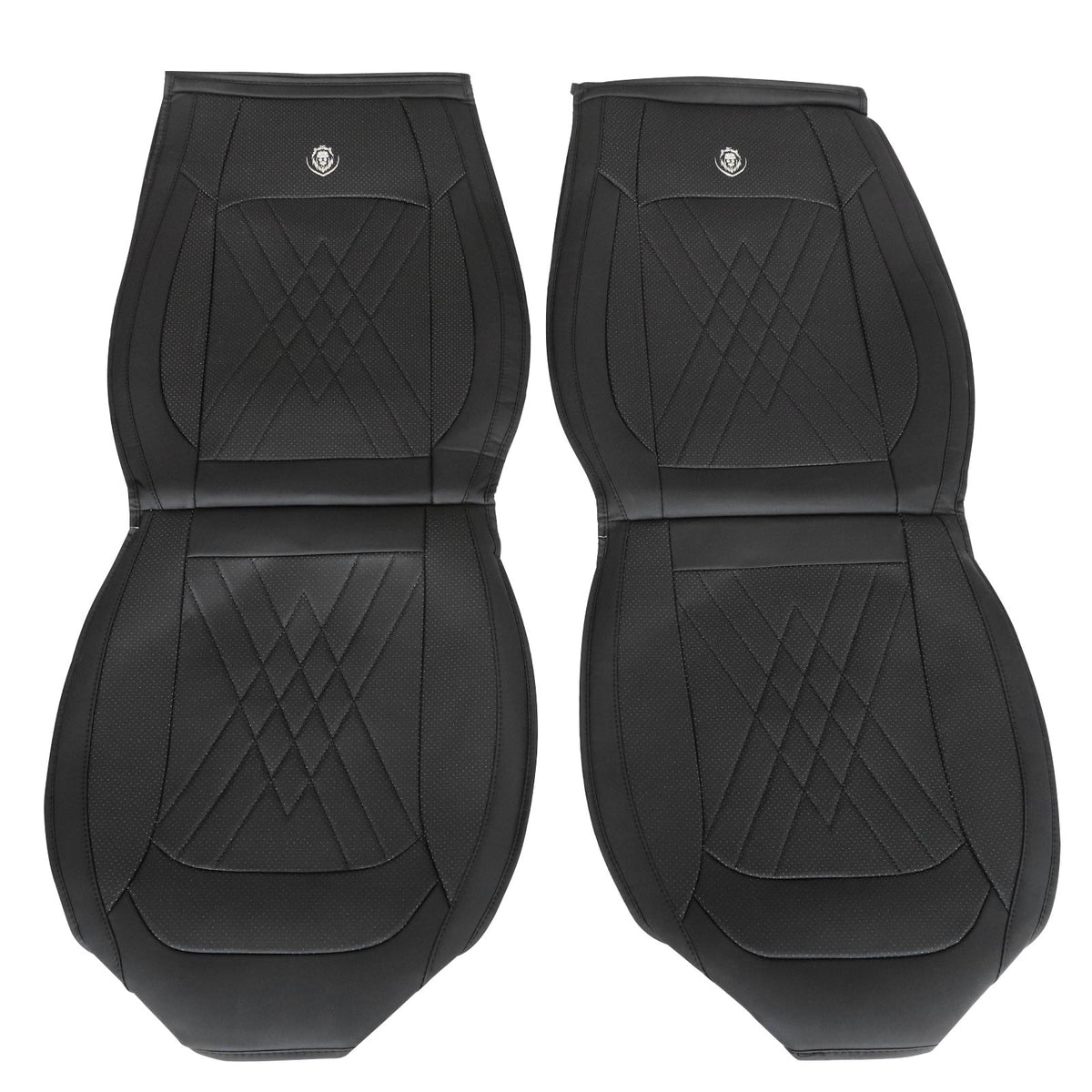 For Hyundai Faux Leather Car Breathable 5-Seat Covers Front Rear Cushion Black