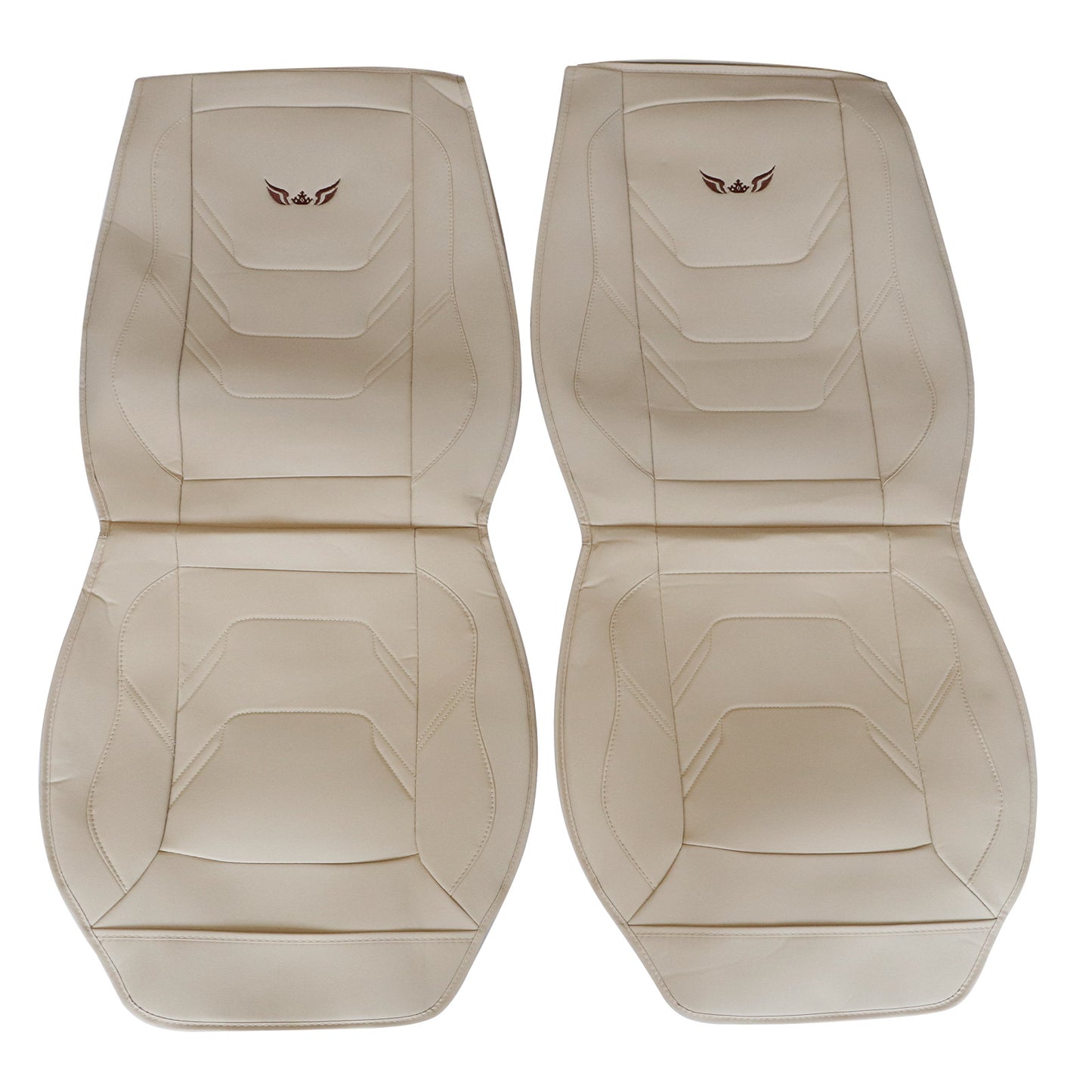 For Honda Quilted Leather Car 5-Seat Cover Front & Rear Seat Protector Beige