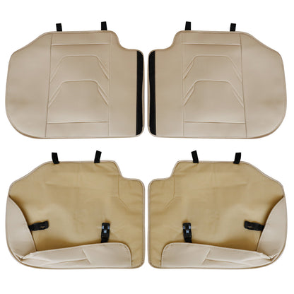 For Honda Quilted Leather Car 5-Seat Cover Front & Rear Seat Protector Beige