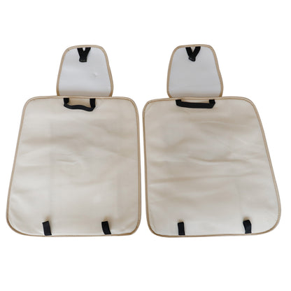 For Honda Quilted Leather Car 5-Seat Cover Front & Rear Seat Protector Beige
