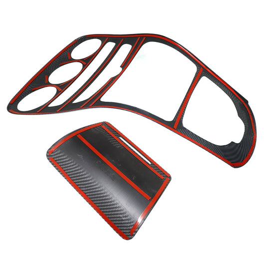Carbon Fiber Texture Center Gear Shift Frame Molding Trim For Mercedes Benz W205