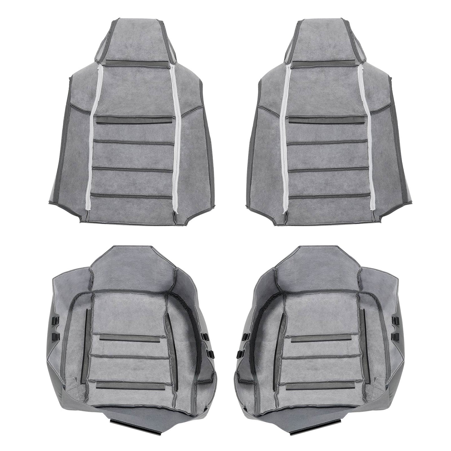 4 x For 2002-2007 Ford F250 Lariat Super Duty Perforated Leather Seat Cover Gray