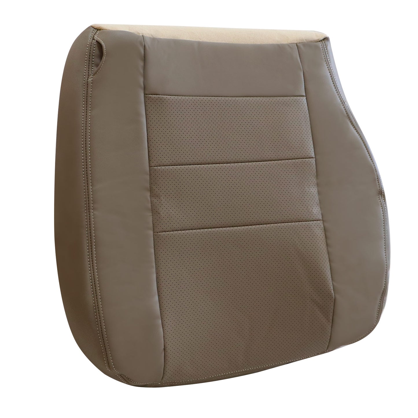 4PCS For 2002-2007 Ford F250 Lariat Super Duty Perforated Leather Seat Cover Tan