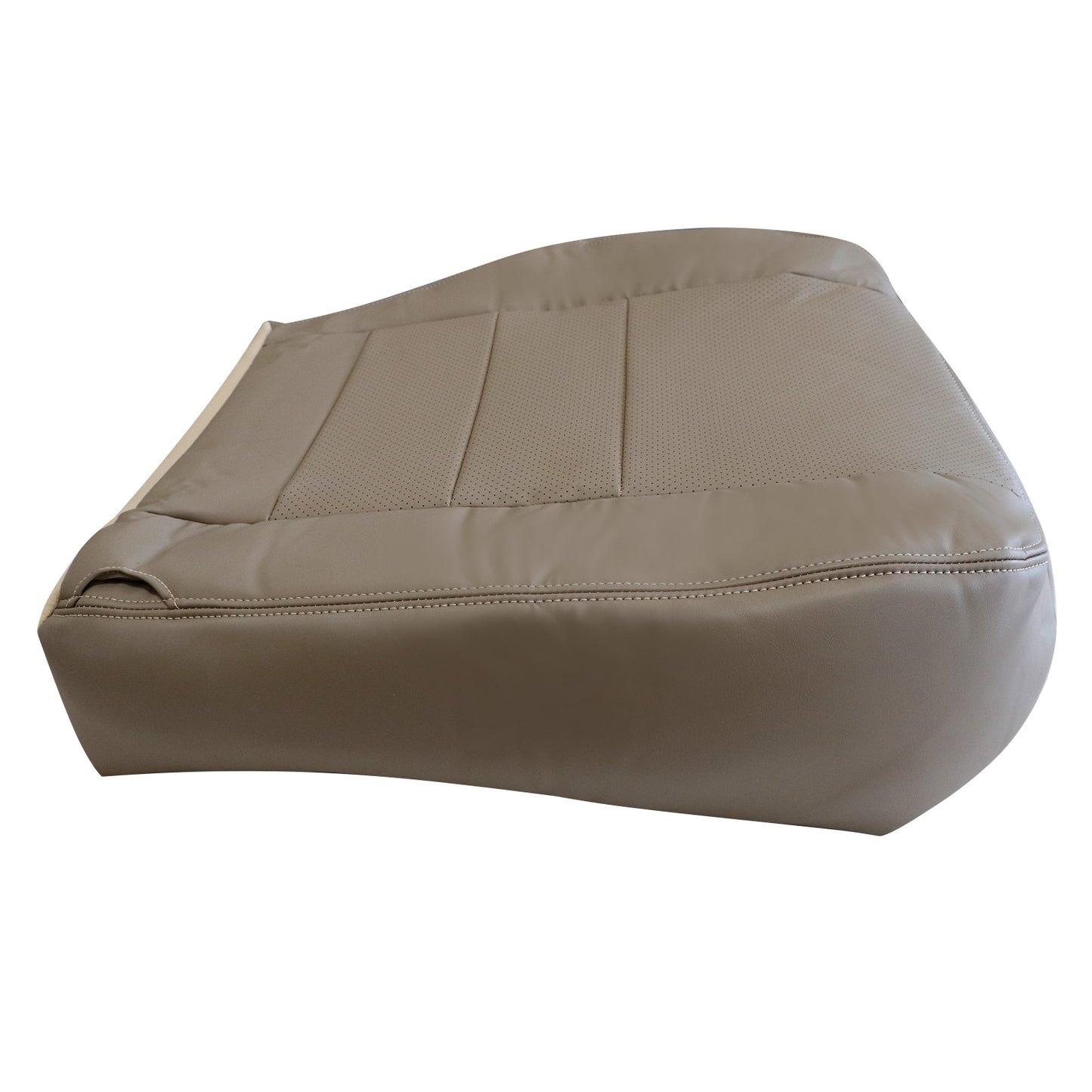4PCS For 2002-2007 Ford F250 Lariat Super Duty Perforated Leather Seat Cover Tan