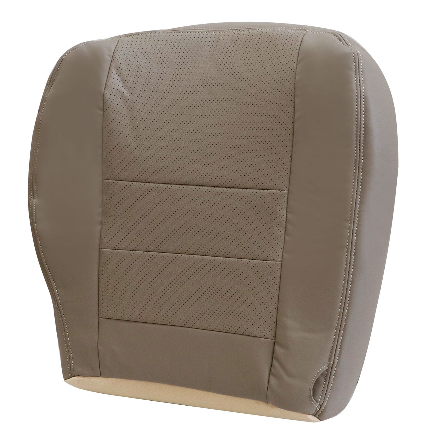 4PCS For 2002-2007 Ford F250 Lariat Super Duty Perforated Leather Seat Cover Tan