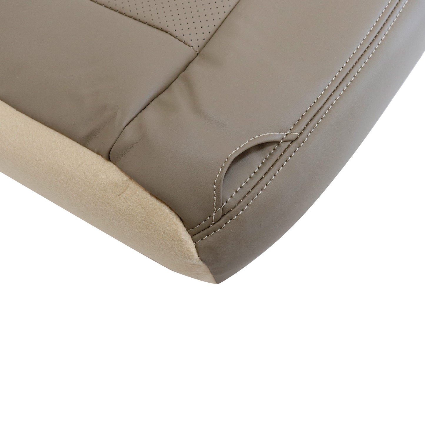 4PCS For 2002-2007 Ford F250 Lariat Super Duty Perforated Leather Seat Cover Tan