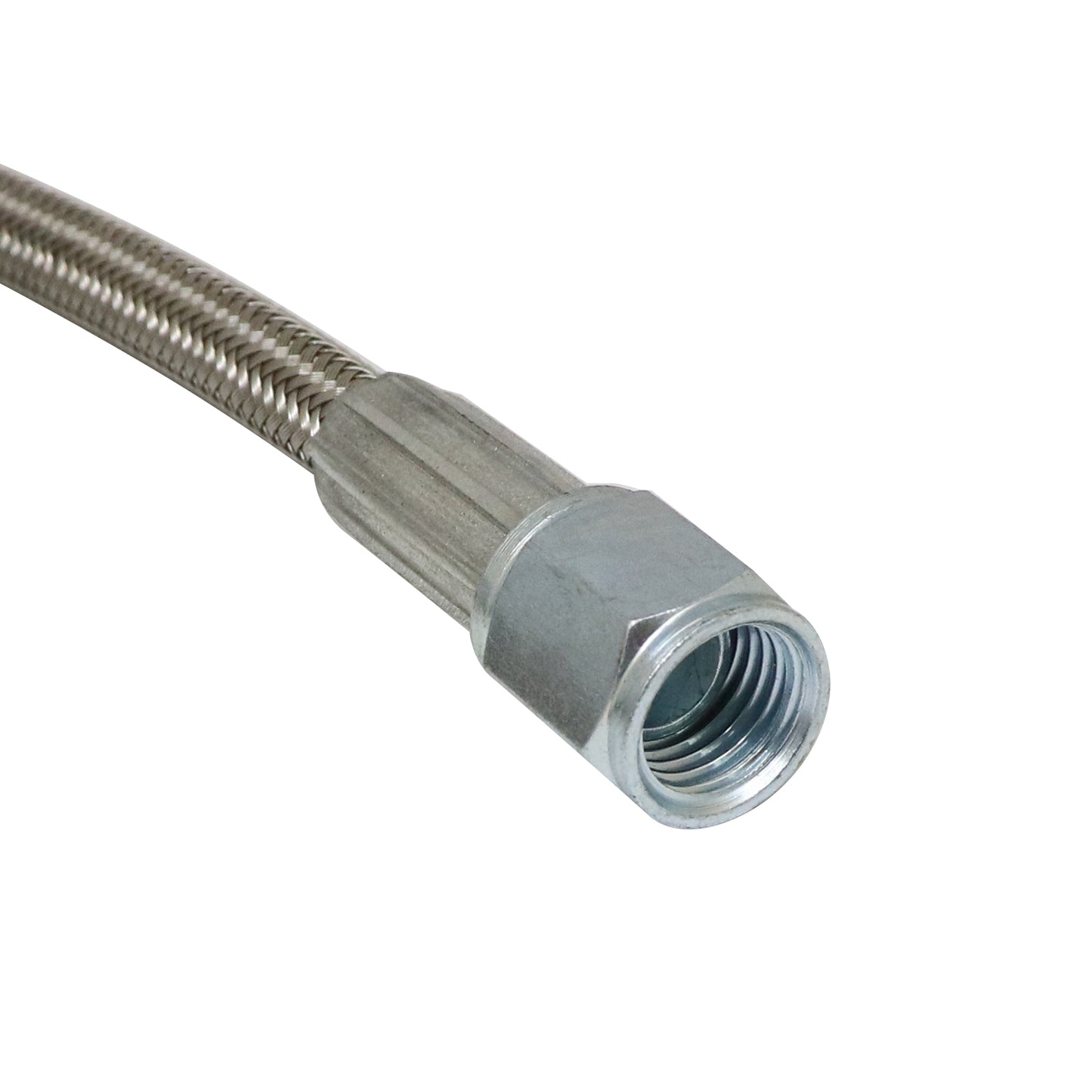Steel Braided Turbo Oil Feed Line 60inch Length Hose -4AN 90 degree straight