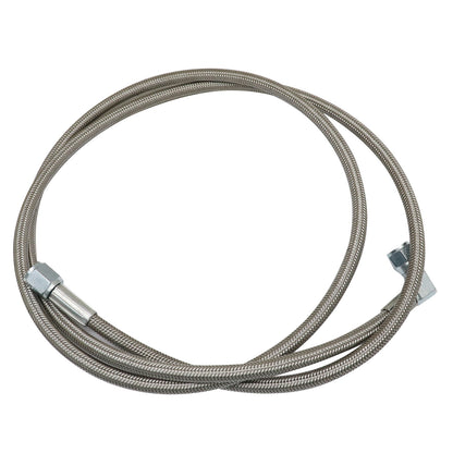 Steel Braided Turbo Oil Feed Line 60inch Length Hose -4AN 90 degree straight