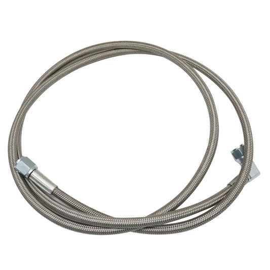 Steel Braided Turbo Oil Feed Line 60inch Length Hose -4AN 90 degree straight