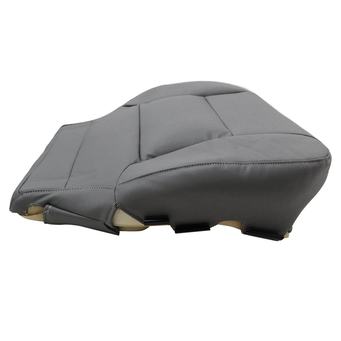 For 2014-2019 Chevy Silverado 1500 2500HD Driver Bottom Leather Seat Cover Gray