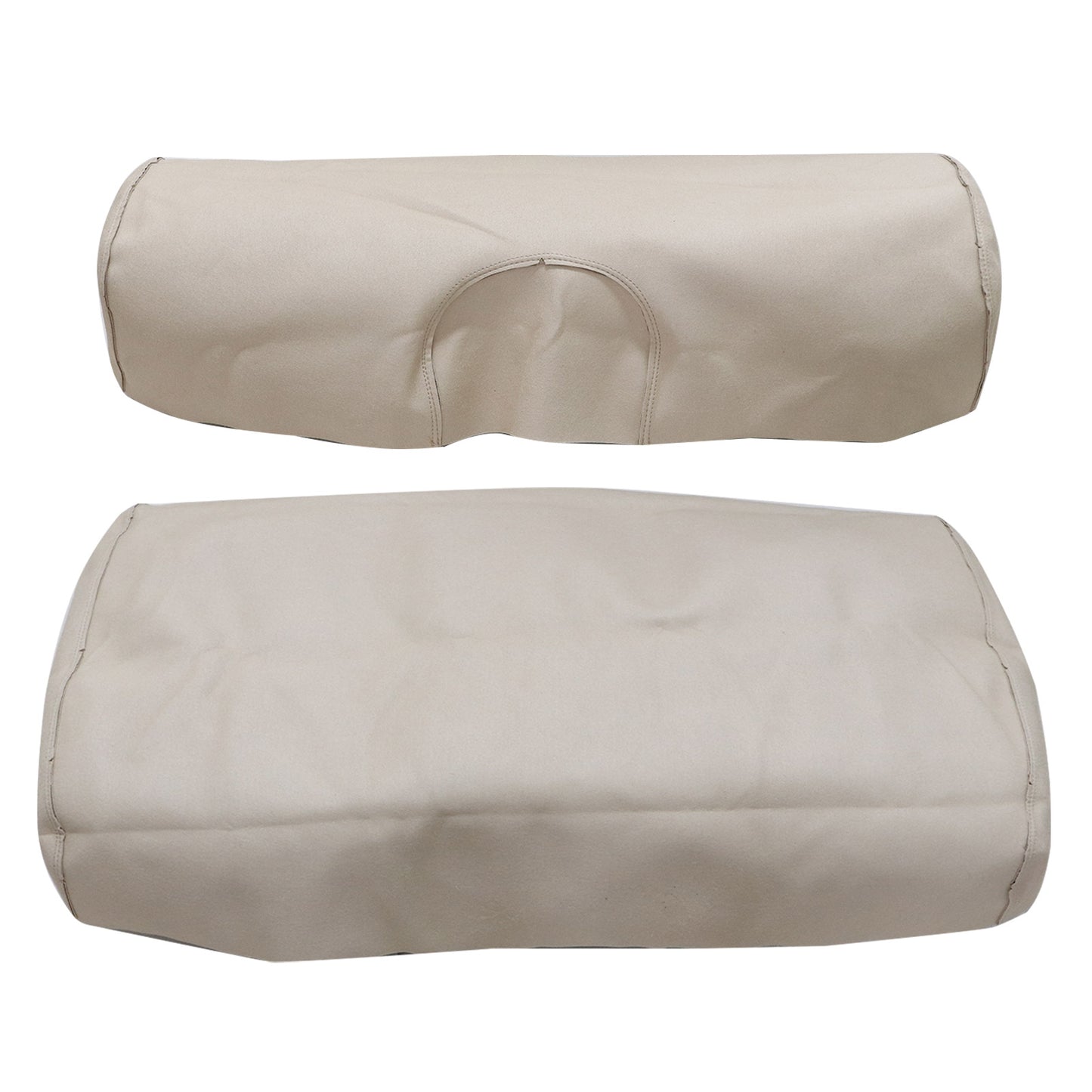 2PCS Front Leather Seat Cover Skin Beige Staple On For E-Z-Go TXT Golf Cart