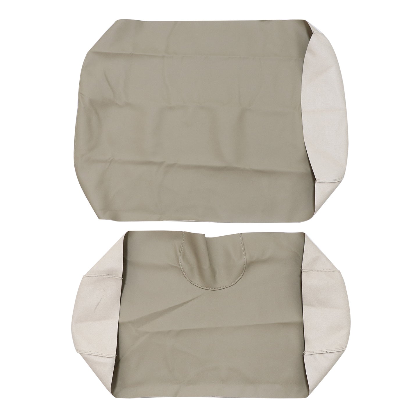 2PCS Front Leather Seat Cover Skin Beige Staple On For E-Z-Go TXT Golf Cart