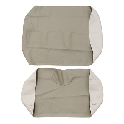 2PCS Front Leather Seat Cover Skin Beige Staple On For E-Z-Go TXT Golf Cart