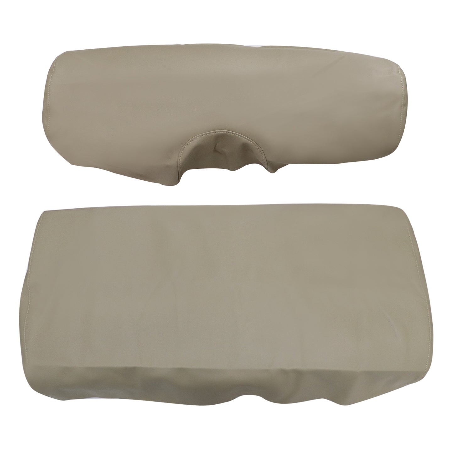 2PCS Front Leather Seat Cover Skin Beige Staple On For E-Z-Go TXT Golf Cart