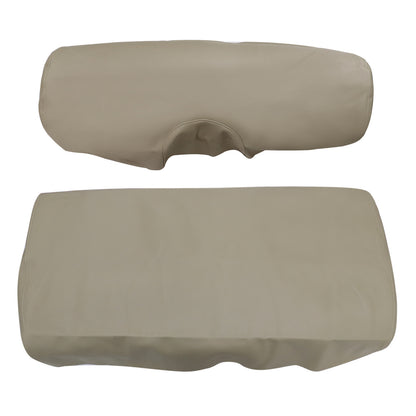 2PCS Front Leather Seat Cover Skin Beige Staple On For E-Z-Go TXT Golf Cart