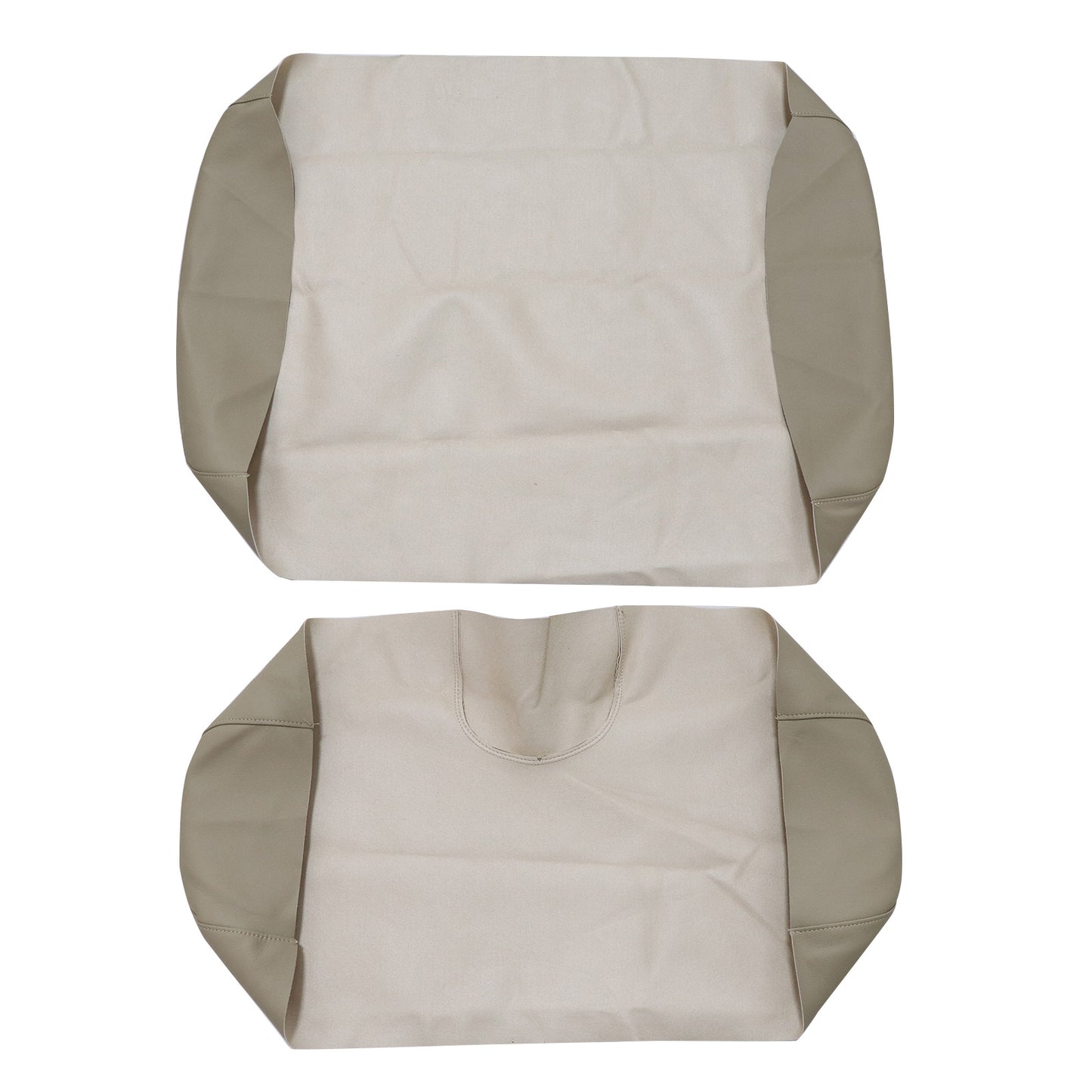2PCS Front Leather Seat Cover Skin Beige Staple On For E-Z-Go TXT Golf Cart