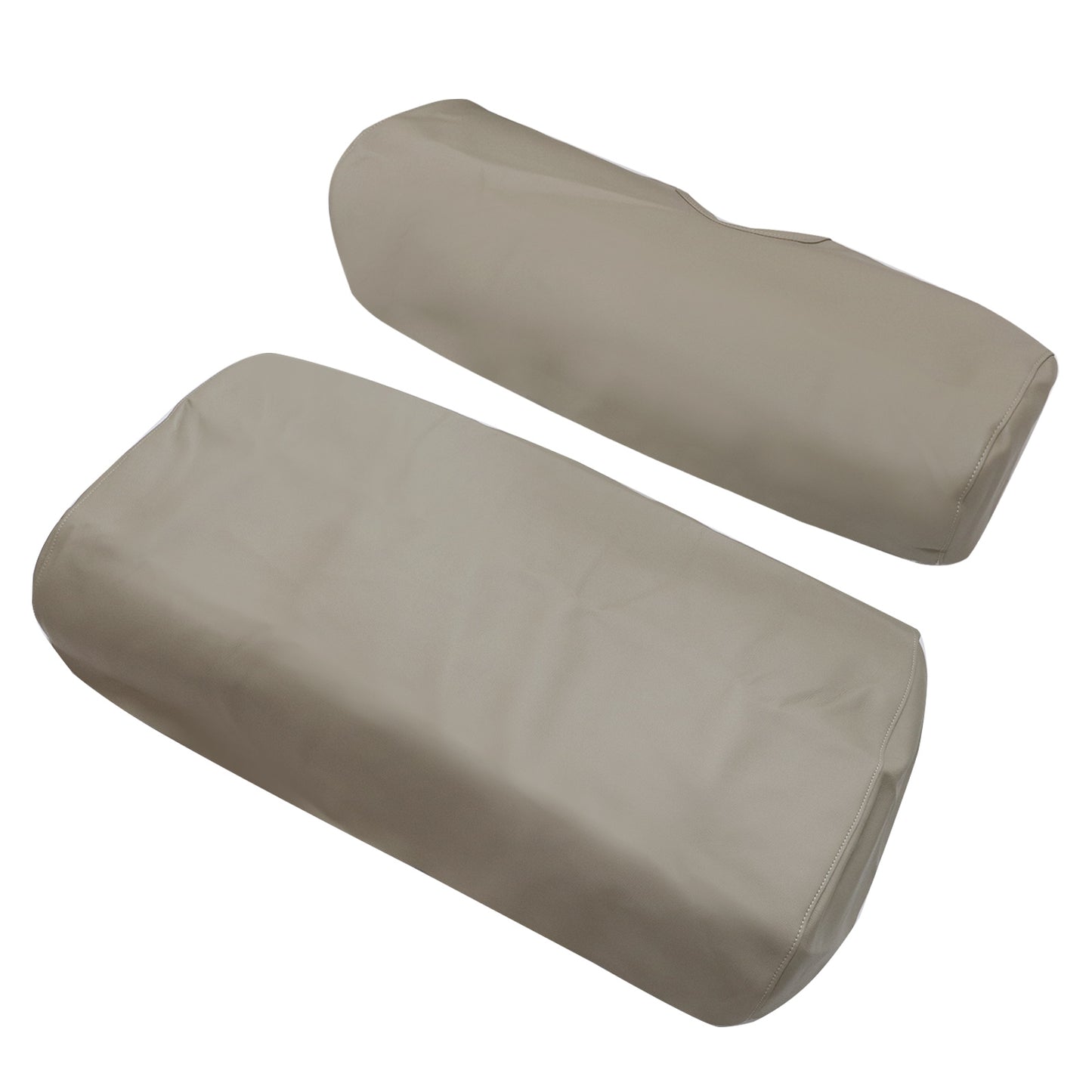 2PCS Front Leather Seat Cover Skin Beige Staple On For E-Z-Go TXT Golf Cart