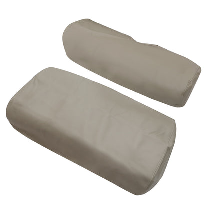 2PCS Front Leather Seat Cover Skin Beige Staple On For E-Z-Go TXT Golf Cart