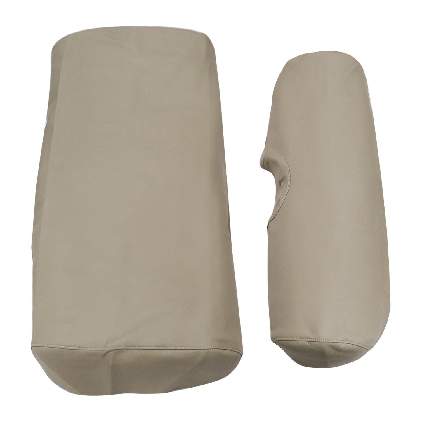 2PCS Front Leather Seat Cover Skin Beige Staple On For E-Z-Go TXT Golf Cart