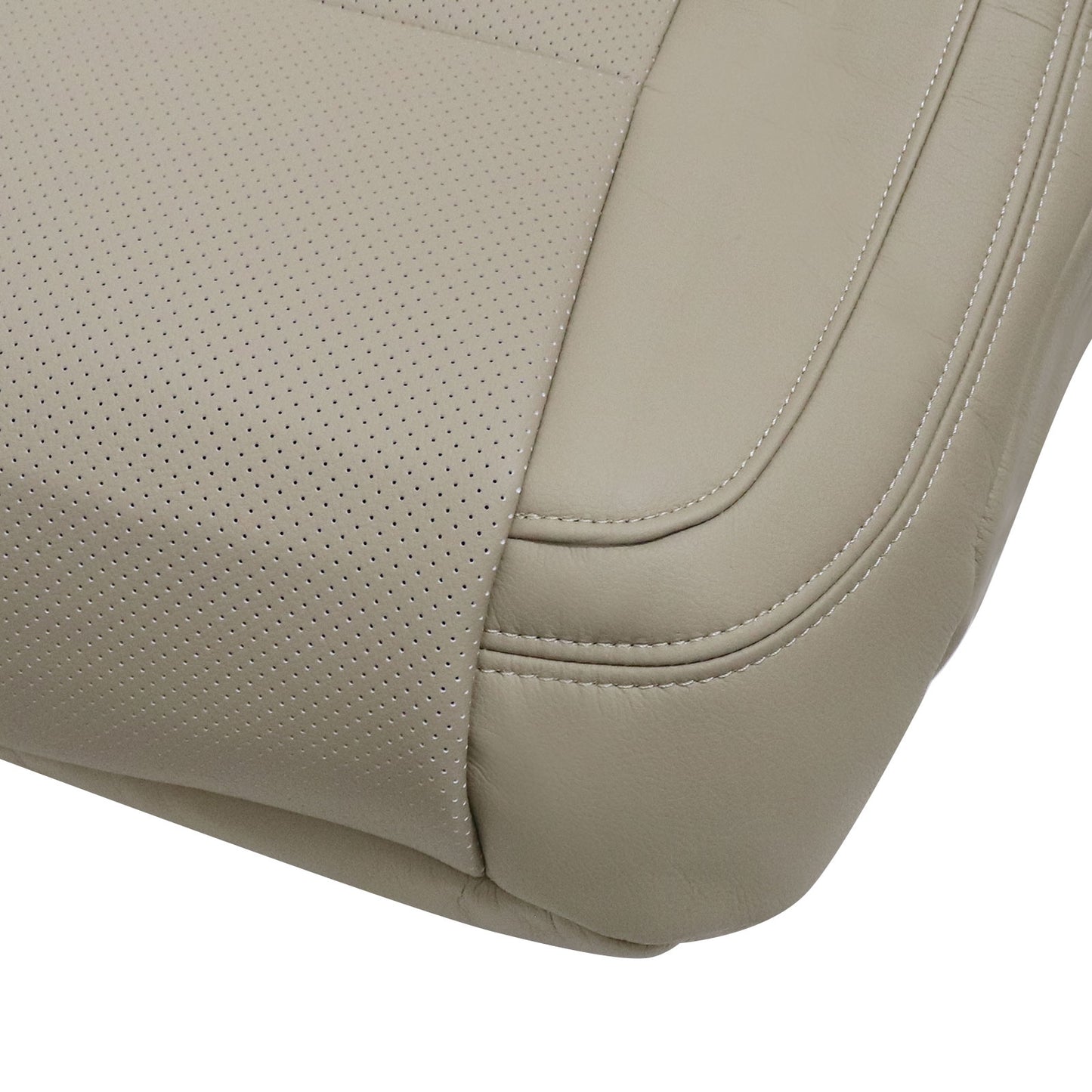 For 2015-2017 Ford F150 Lariat Driver Back Perforated Leather Seat Cover Tan