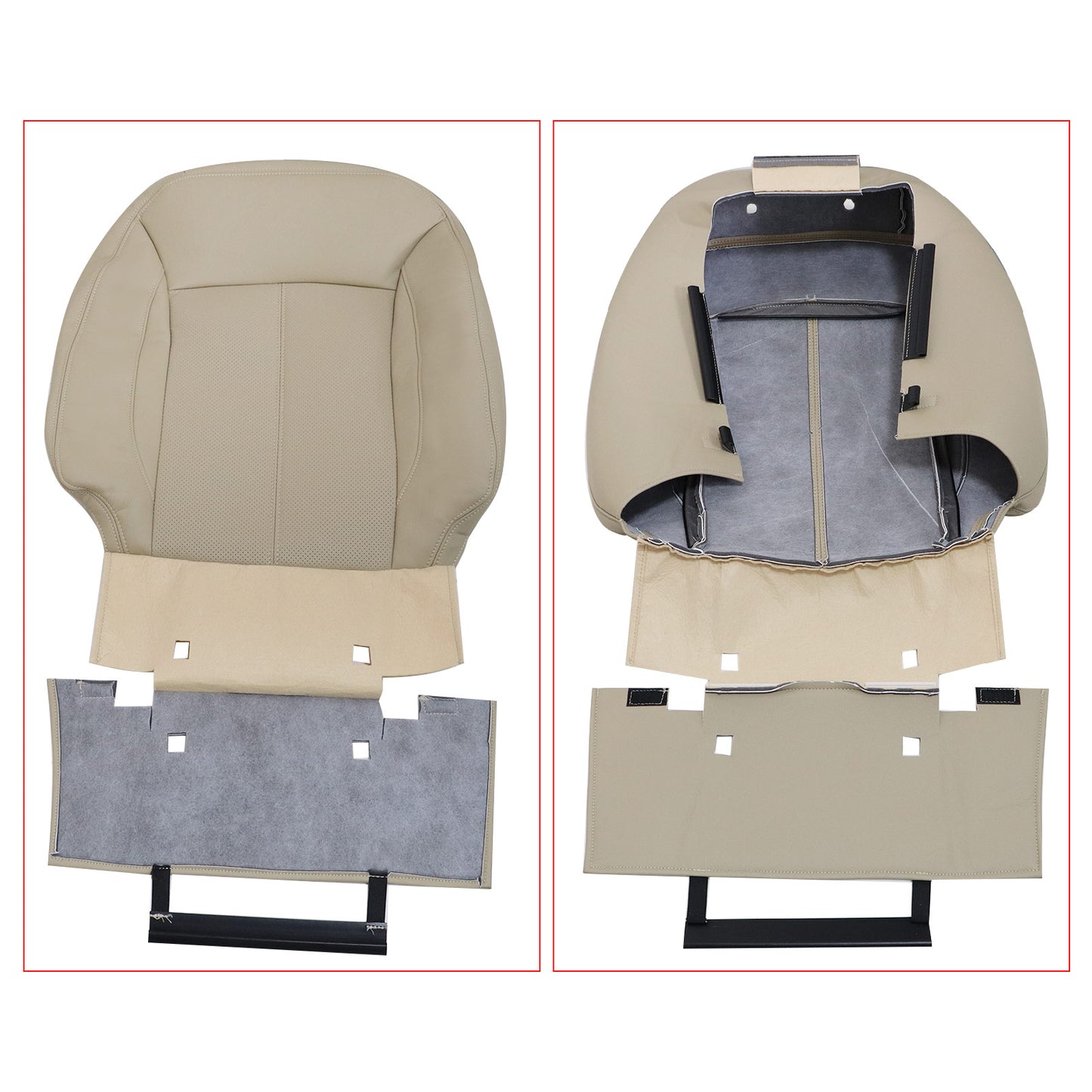 Front Passenger Top Perfor Leather Tan Seat Cover For Buick LaCrosse 2010-2013