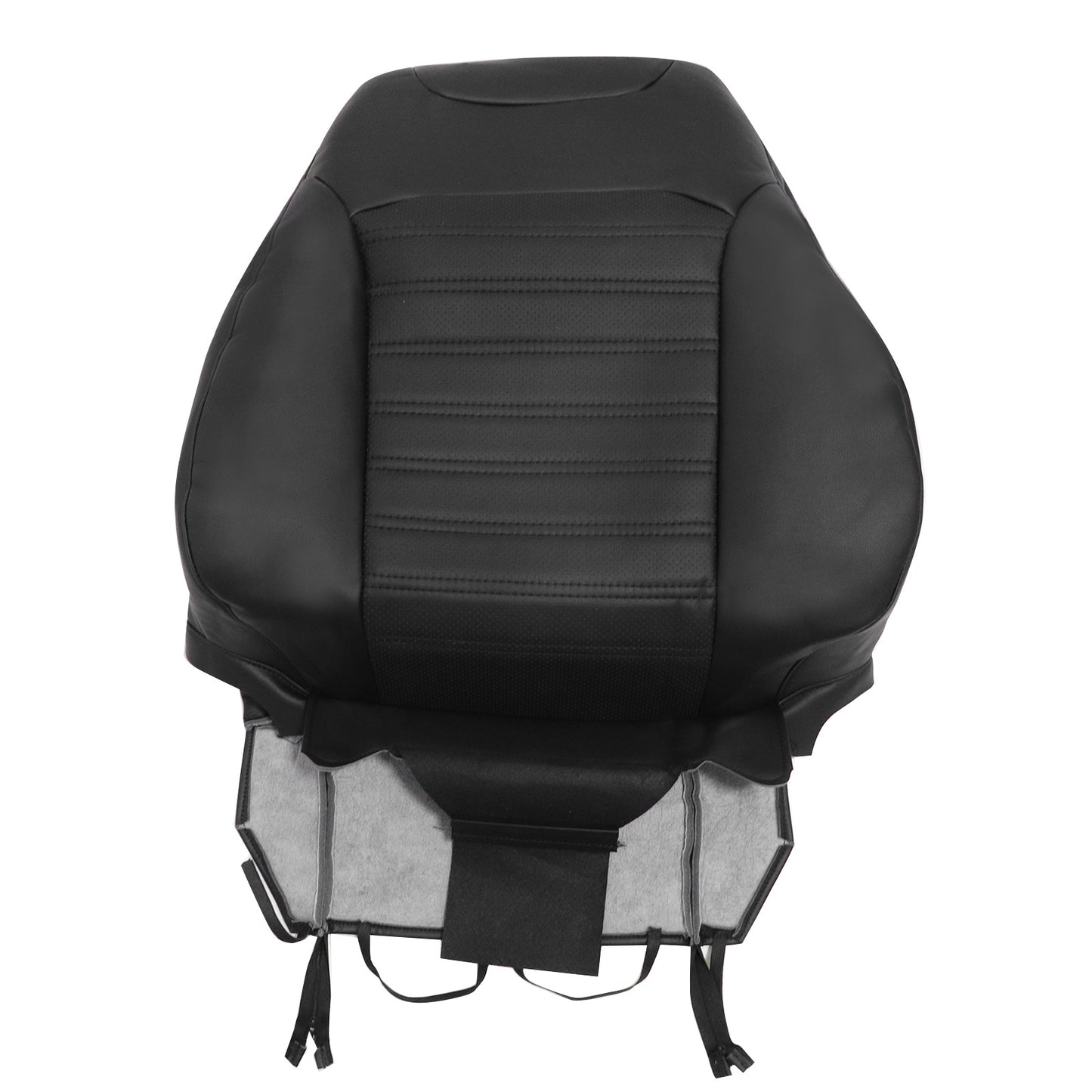 For 2013-2017 Ford Fusion 4-Door Driver Top Lean Back Leather Seat Cover Black