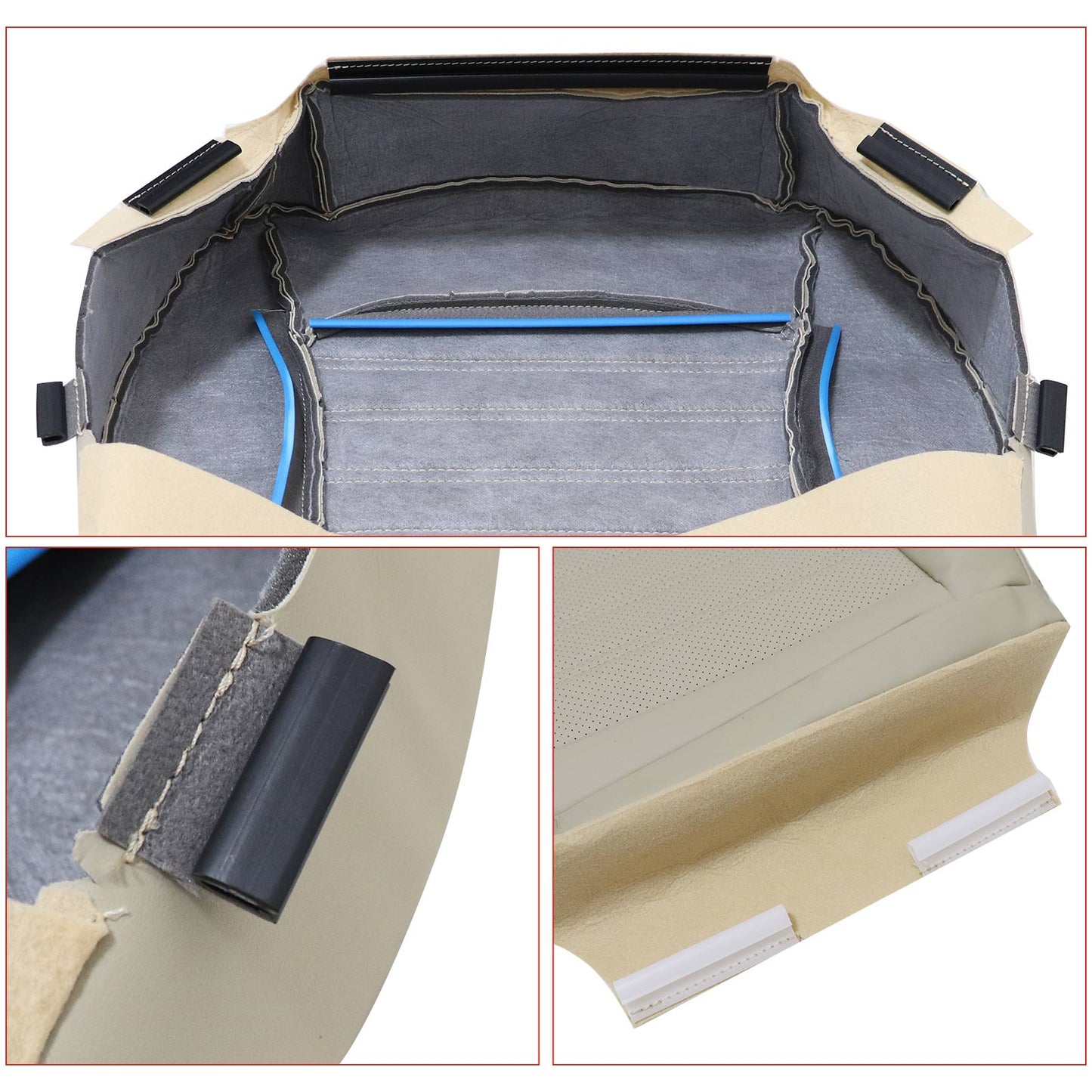 Fits 2013-2017 Ford Fusion Front Driver Bottom Perforated Leather Seat Cover Tan