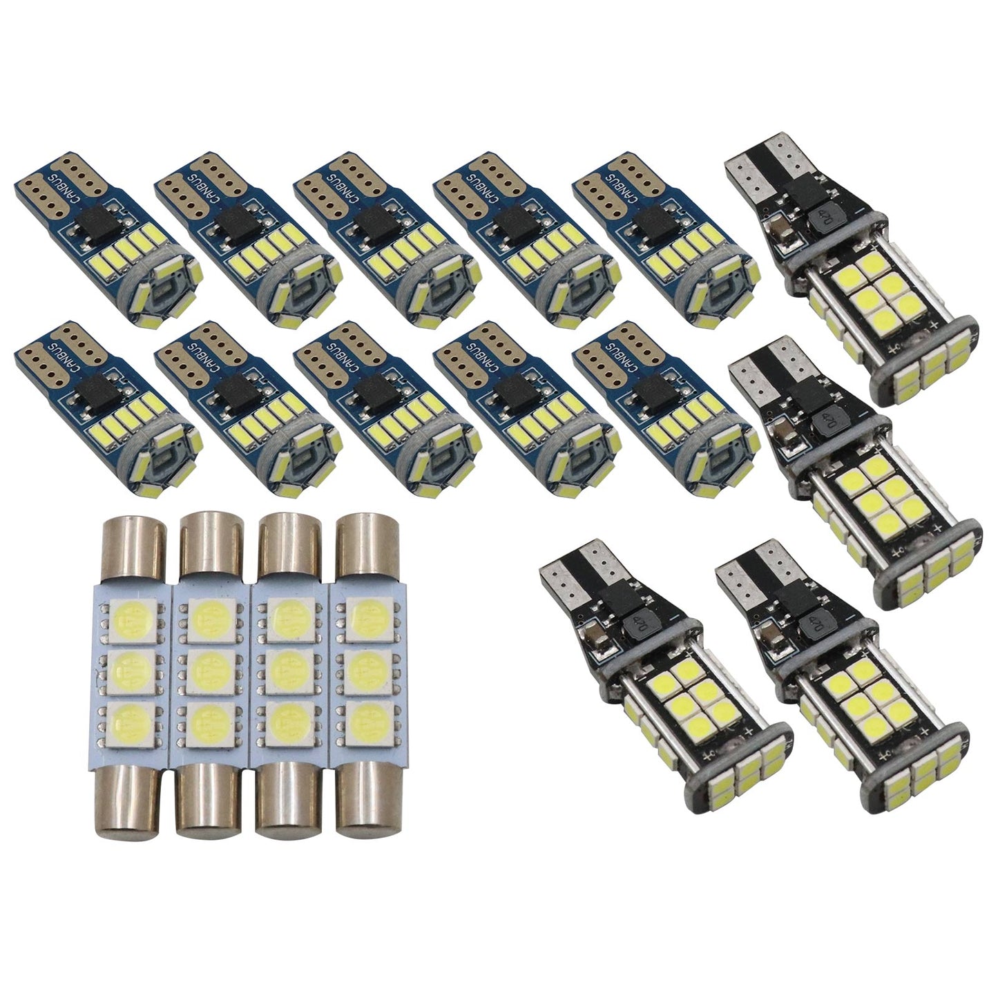 18Pcs For Toyota Tundra 2007-2021 White Auto Interior LED Light Bulb Package Kit