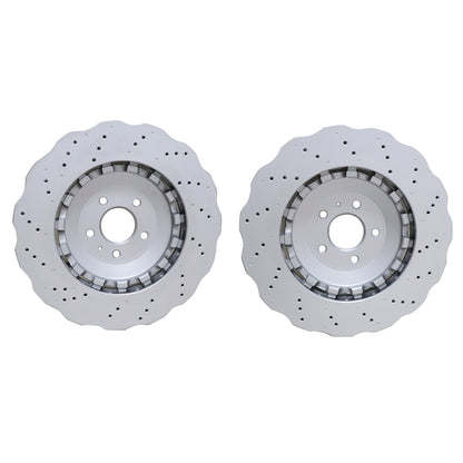 Fits For Audi RS7 2014 2015 2016 2x Front Left+Right Side Disc Brake Rotors