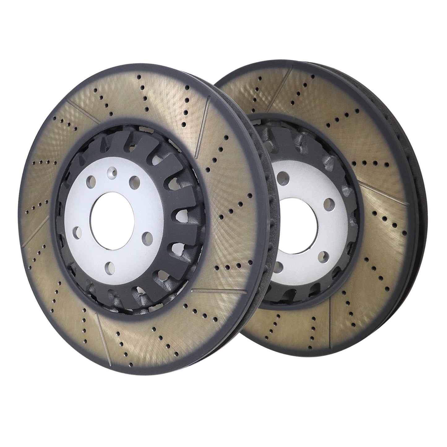 2x Performance Front 375mm Vented Brake Disc Rotors For Audi A6 A8 Q Q7 Q8
